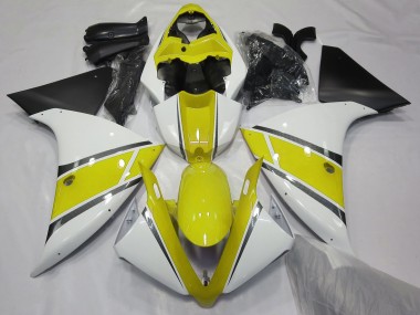 Blanc Brillant & Jaune 09-11 R1 Carénage Moto