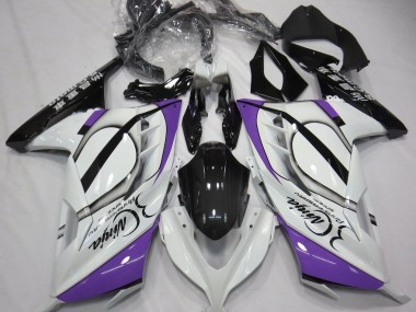 Blanc Brillant & Violet 13-18 Ninja 300 Carénage Moto