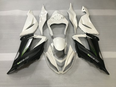 Blanc Cristal & Noir Satiné 13-18 ZX6R Carénage Moto