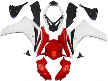 Brillant Rouge & Blanc 11-12 CBR600F Carénage Moto