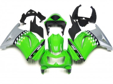 Chèque Vert & Noir 08-12 Ninja 250 Carénage Moto