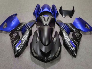 Noir Mat & Bleu 06-11 ZX14R Carénage Moto